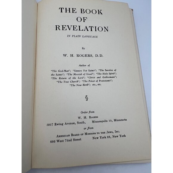 1950 The Book of Revelation in Plain Language W.H. Rogers Hardback Book 2nd Ed - Picture 4 of 8